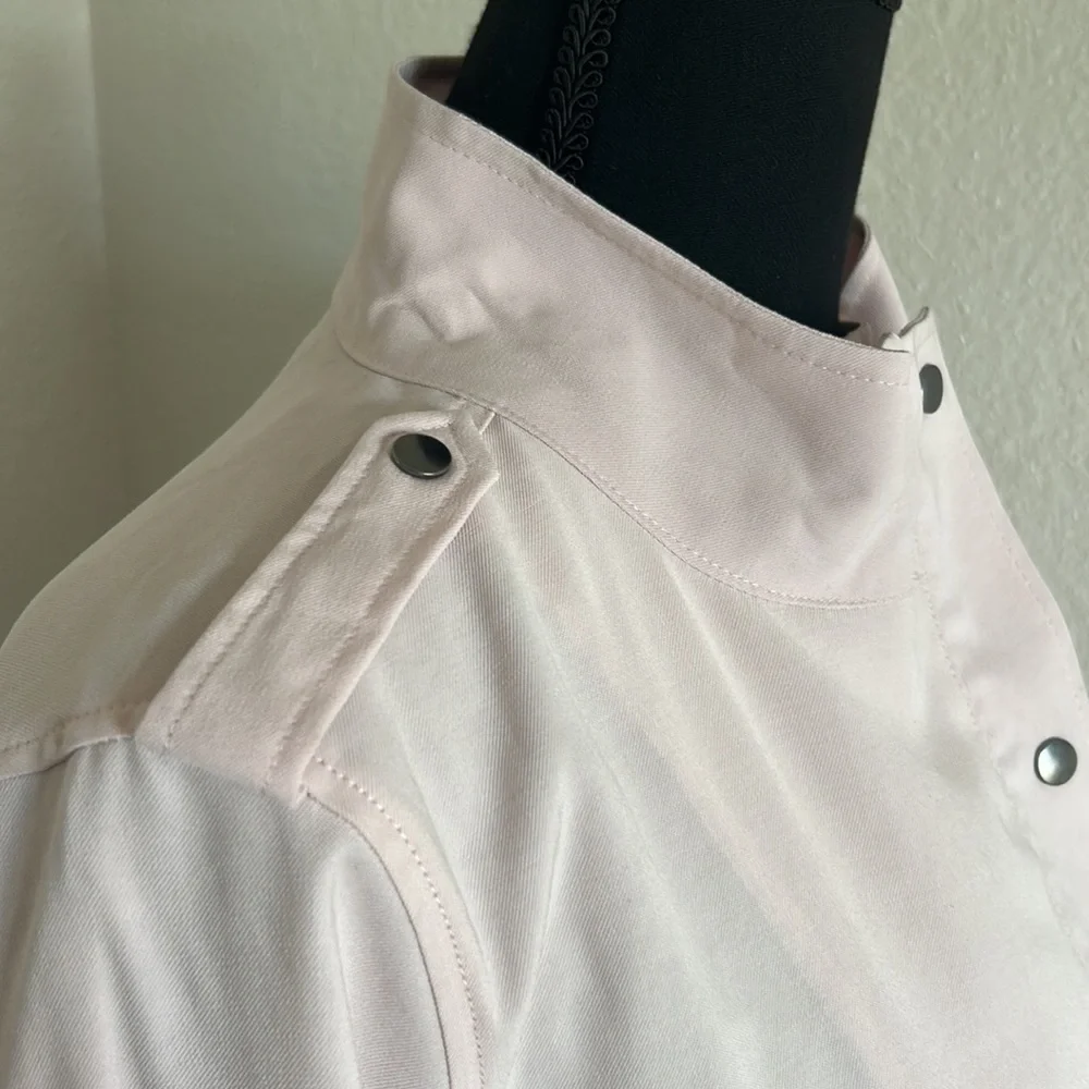 Belle by Kim Gravel Twill Utility Jacket in Pink Quartz Size Medium - Picture 8 of 12